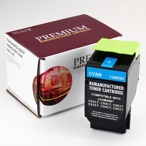 Royal Toner Toner for Lexmark CS/CX317 Reman Cyan Toner 2.3K PR 71B0020 - main